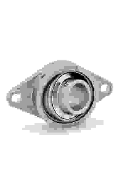 SFL 2-bolt stainless steel flange bearings with white background
