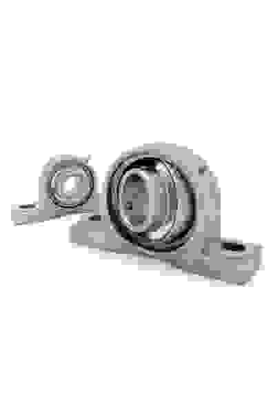 SP stainless steel pillow block bearings with white background