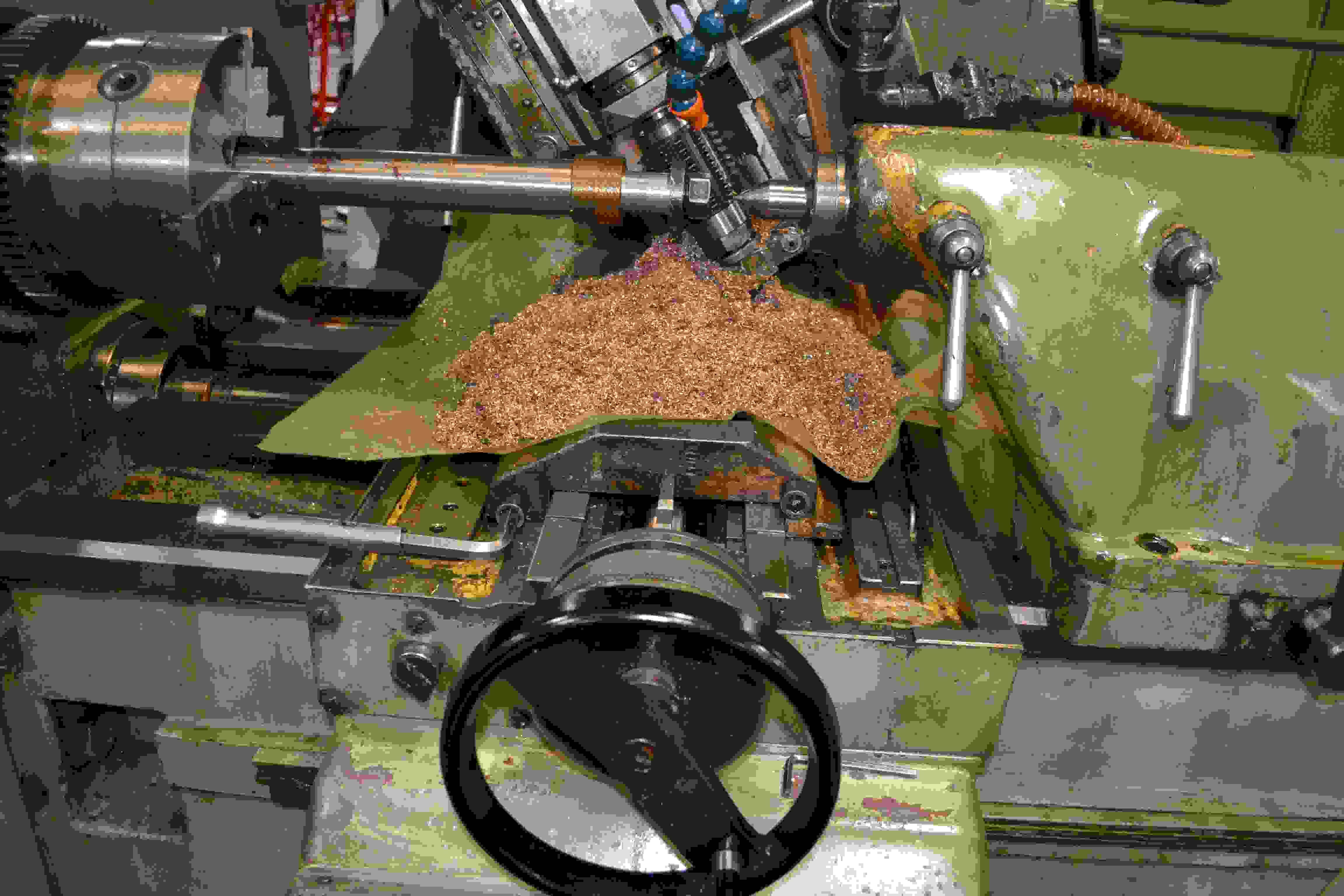 Bronze shavings from the machining process at BJ-Gear 
