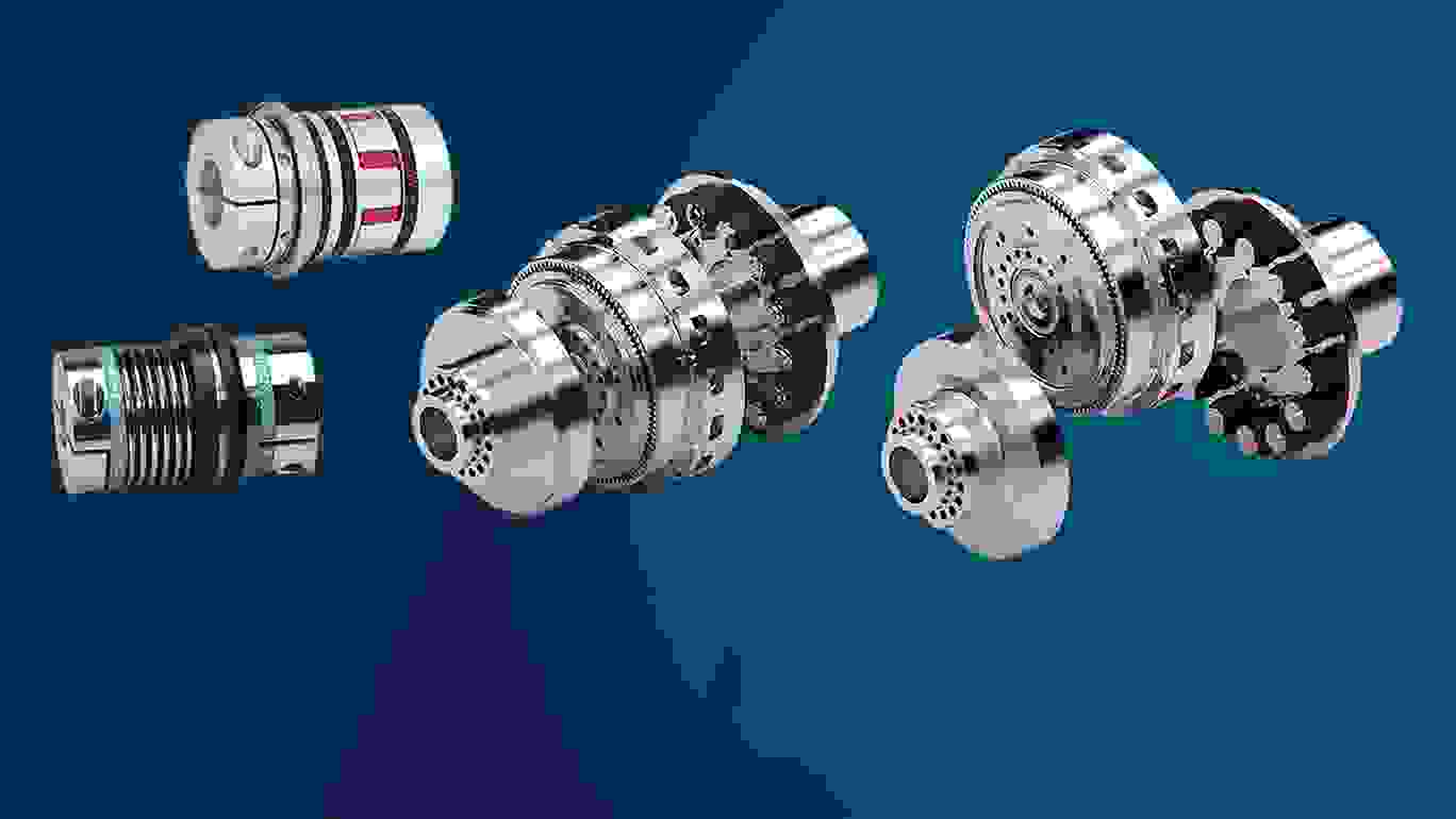 Different safety and disengageable couplings on blue background 