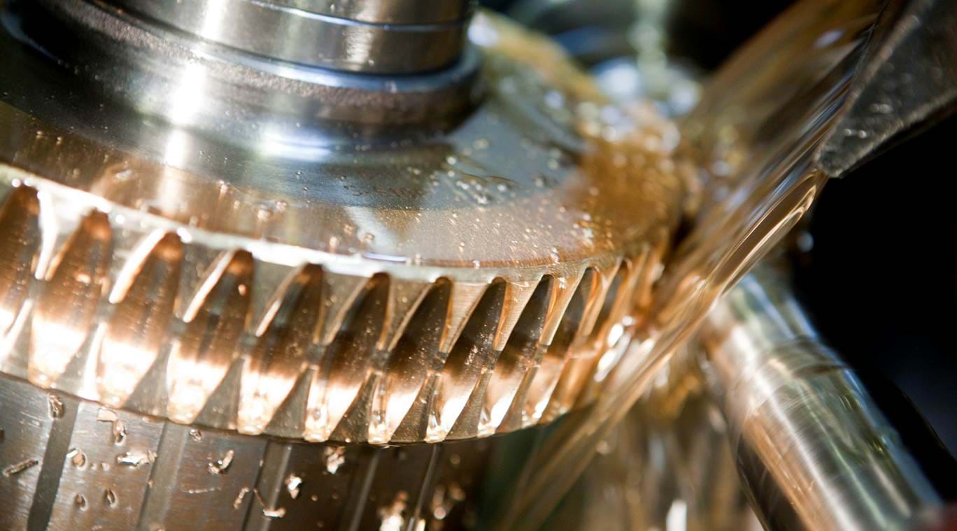 Gears are lubricated with oil