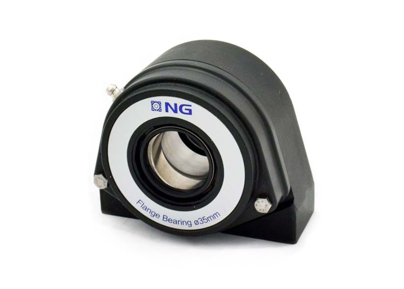  S2 2-bolt pillow block bearings open cover on transparent background
