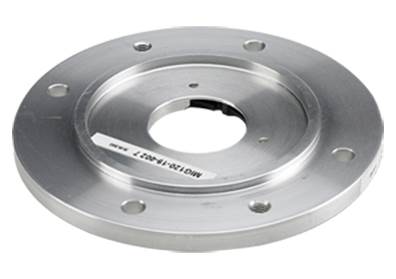 Stainless steel encoder on white background 