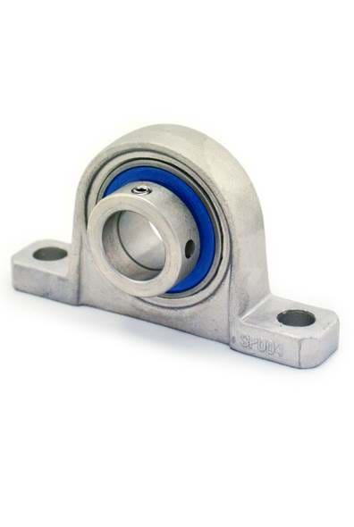 MUP mini stainless steel pillow block bearings with white background