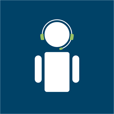  Customer service representative animation on blue background