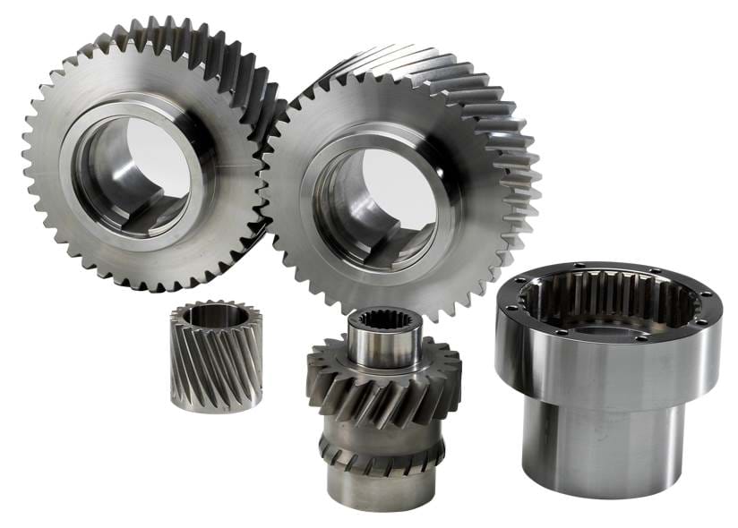 Various gear wheels white background