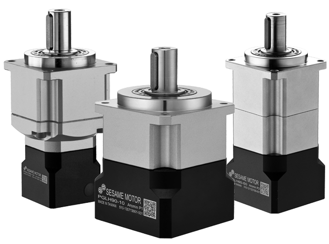 Three planetary gearheads with output shaft from PGHL-Series