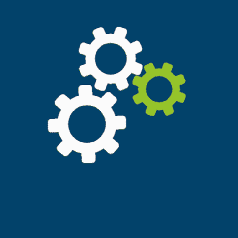  Rotating gears animation on blue background