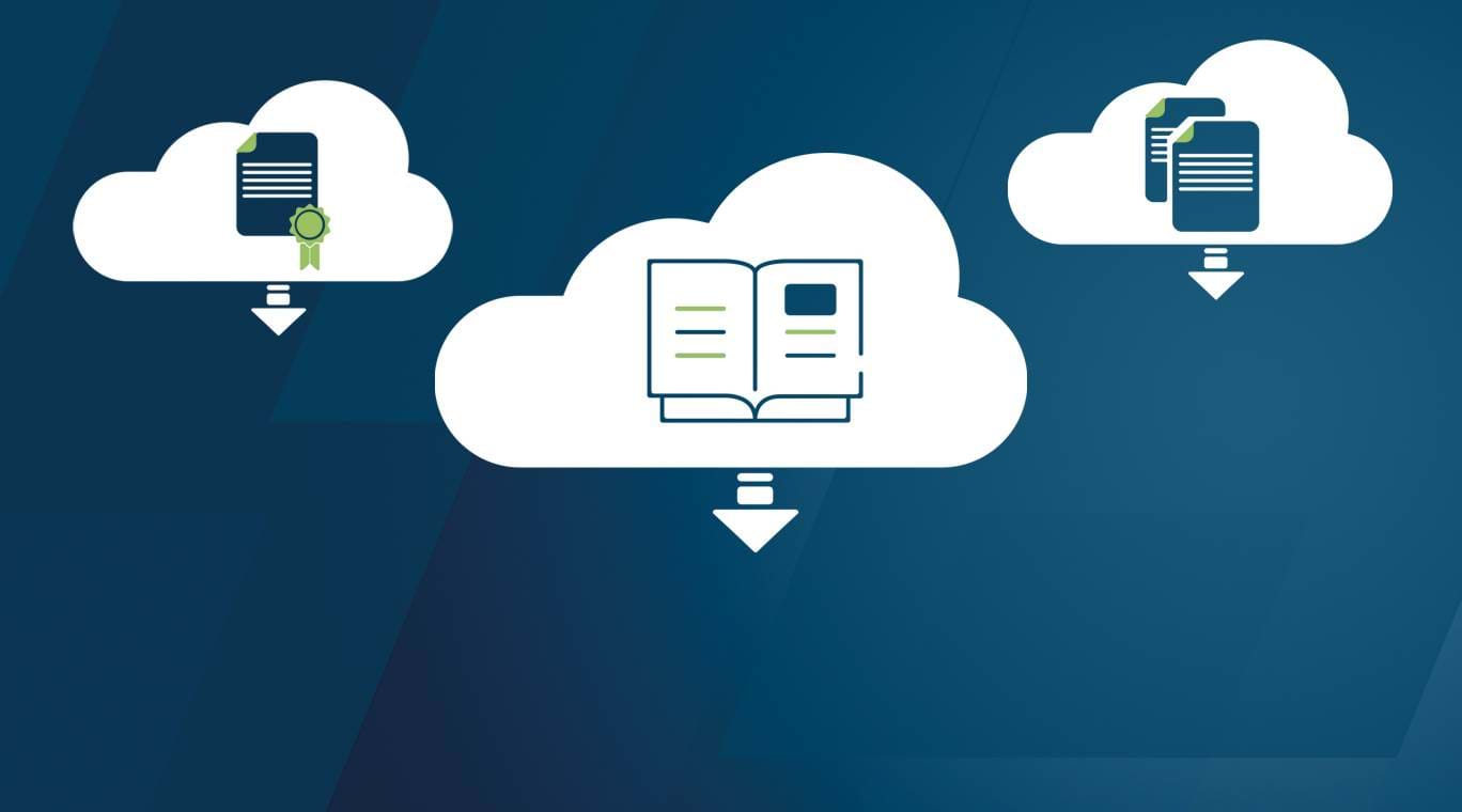 Clouds with documents for downloads