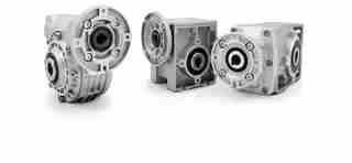 Three different Hydro-Mec gearboxes on transparent background