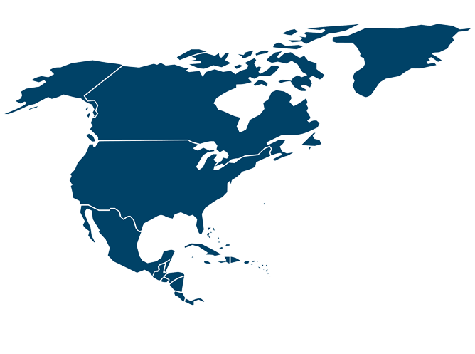  Map of North America in white and blue